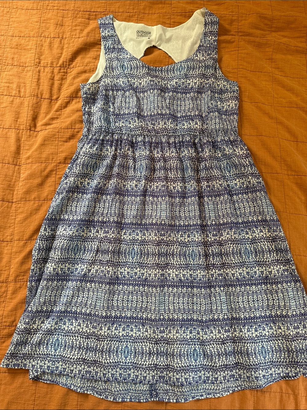 Blue Patterned Sleeveless Sundress